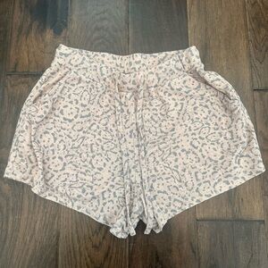 BP Blush and Gray Leopard Print Lounge Shorts